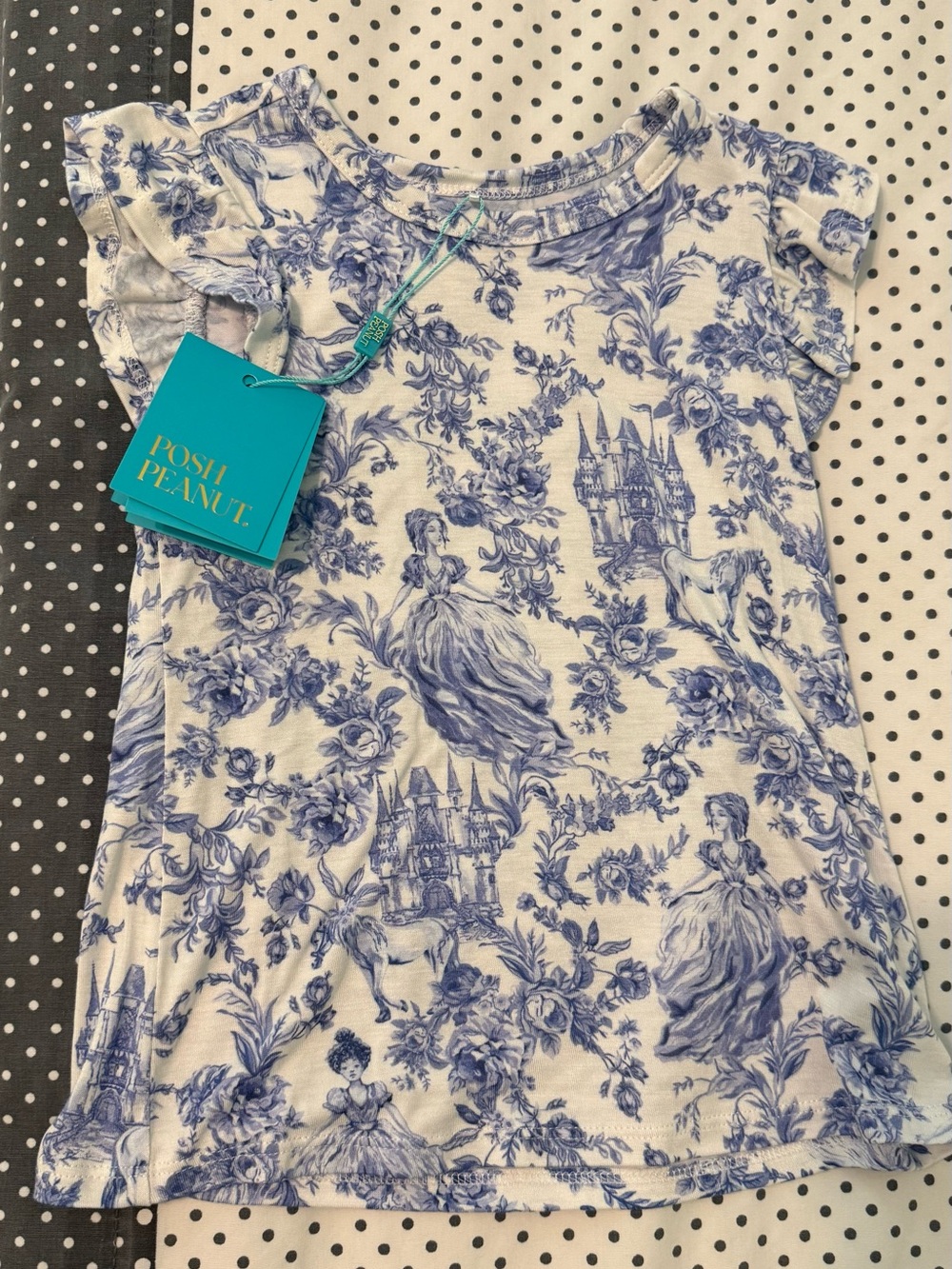Posh Peanut Briar short sleeve flutter shirt NWT